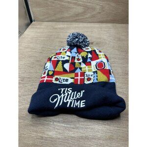 Miller High Life The Champagne Of Beers Knit Cuffed Beanie Tis Miller Time Pom